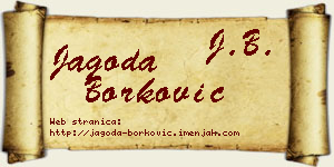 Jagoda Borković vizit kartica